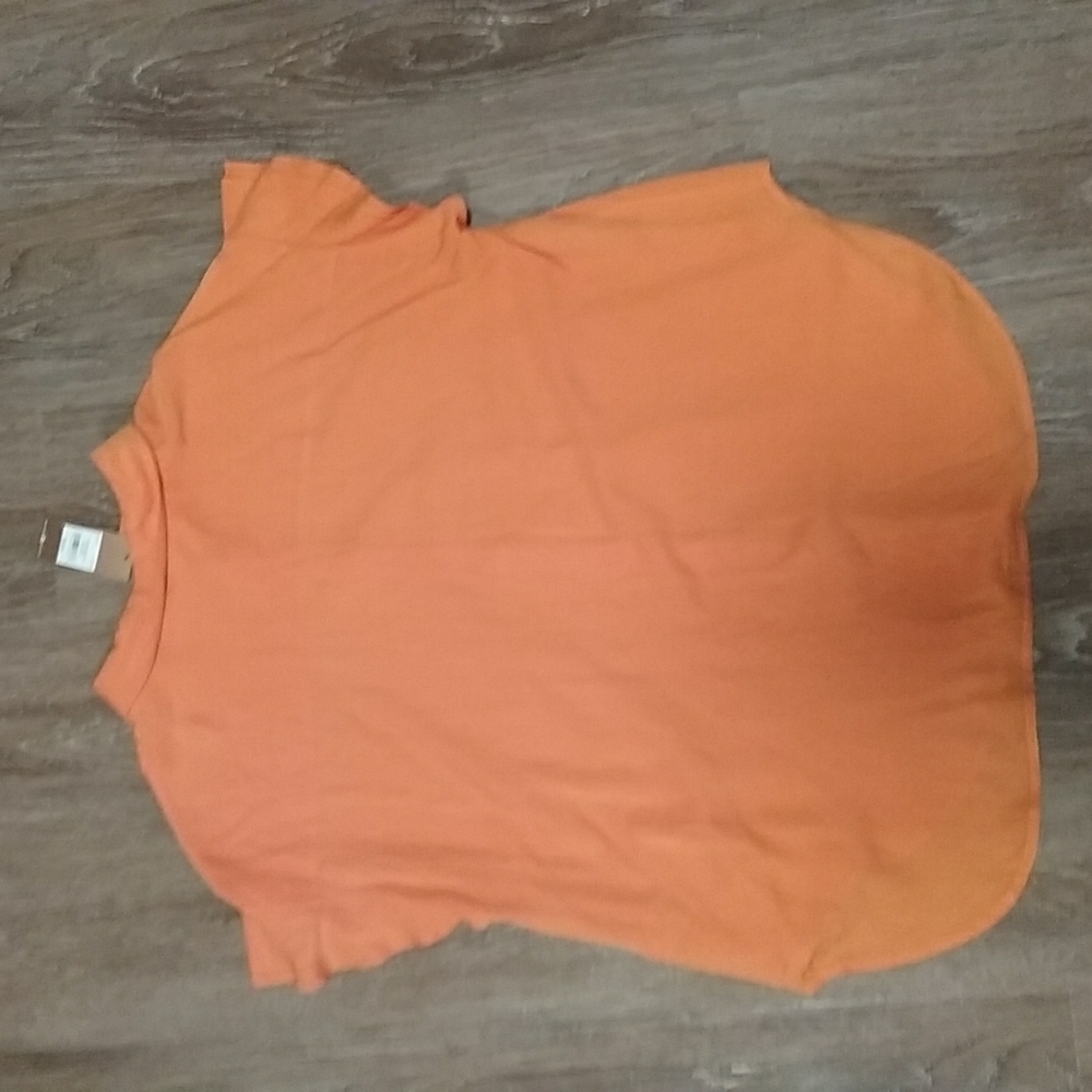 (XL) NWT Denver Hayes 100% Viscose Ruffle Shoulder Light Orange Blouse Colorful - Picture 8 of 8